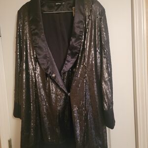 Boohoo Shimmering Black Sequin Jacket